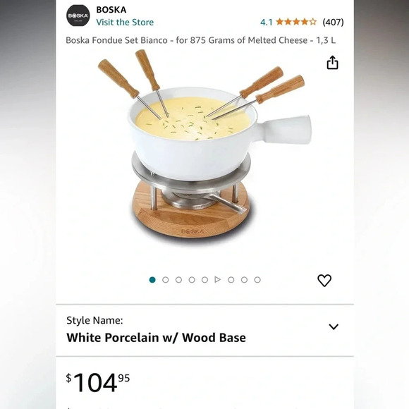 Boska Fondue Set Bianco - for 875 Grams of Melted Cheese - 1.3 Liters New In Box - Picture 12 of 12